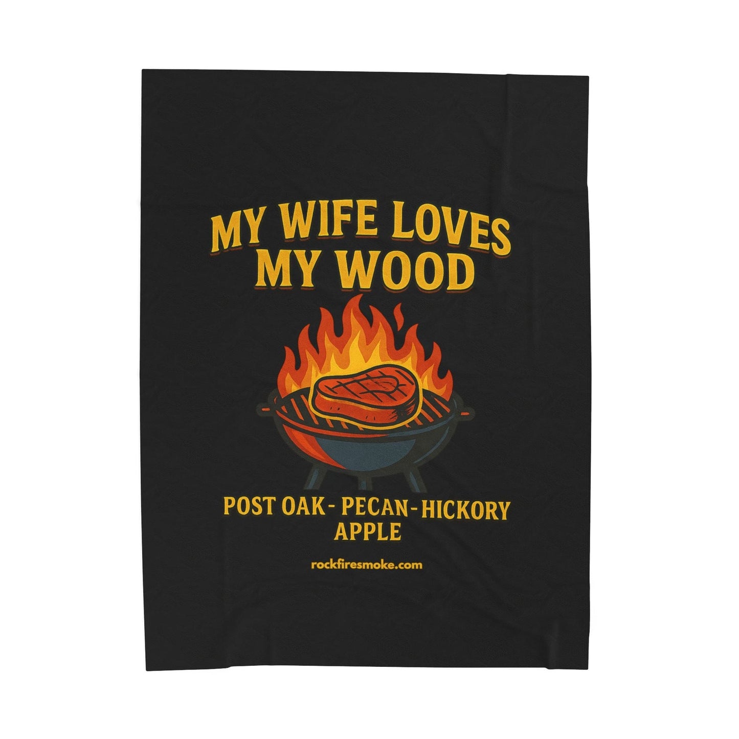 Plush Blanket Wood BBQ Theme Gift