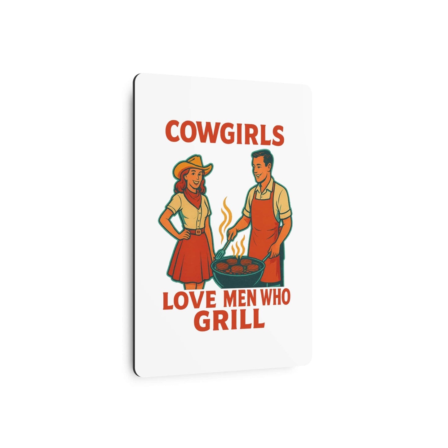 Retro Kitchen Metal Art Sign - 'Love Men Who Grill' Wall Decor, Vintage Cooking Decor, BBQ Gift, Kitchen Wall Art, Homewarming Gift