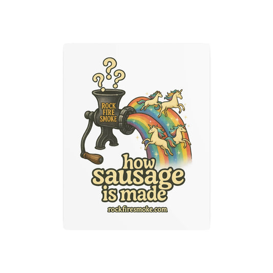 Whimsical Metal Art Sign, Funny Kitchen Decor, How Sausage Is Made, Unique Gift for Food Lovers, Playful Kitchen Wall Art