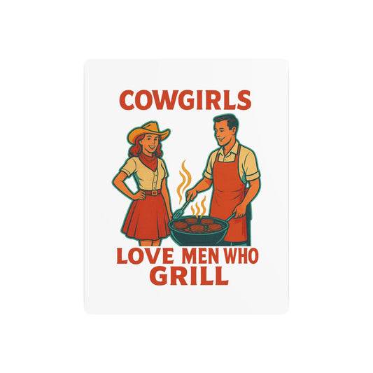 Retro Kitchen Metal Art Sign - 'Love Men Who Grill' Wall Decor, Vintage Cooking Decor, BBQ Gift, Kitchen Wall Art, Homewarming Gift